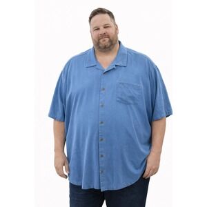 Tommy Bahama Island Zone Camp Shirt Blue Size 3XLB Short Sleeve Pocket